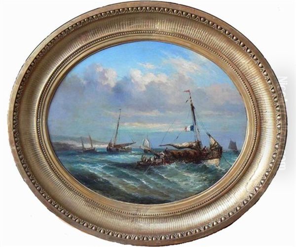 Marine Oil Painting by Jules Achille Noel