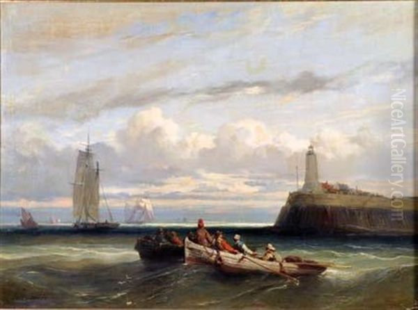 La Rade De Brest Oil Painting by Jules Achille Noel