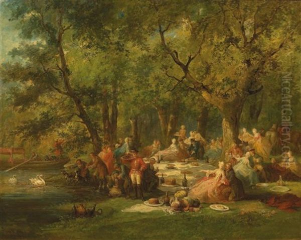 Le Repas De Chasse Oil Painting by Jules Achille Noel