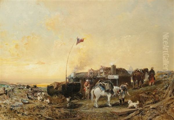 Les Ramasseurs D'algues Oil Painting by Jules Achille Noel