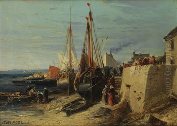 Retour De Peche Oil Painting by Jules Achille Noel