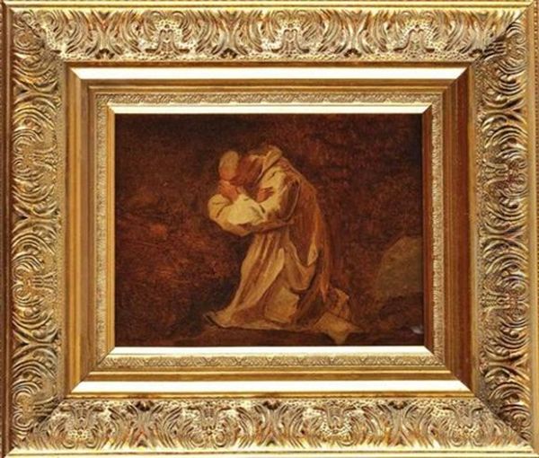 St. Bruno Prenant L'habit Monastique Oil Painting by Jules Achille Noel