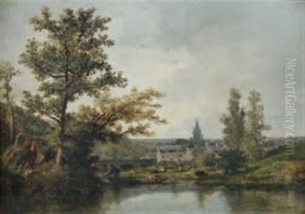 Paysage Oil Painting by Jules Achille Noel