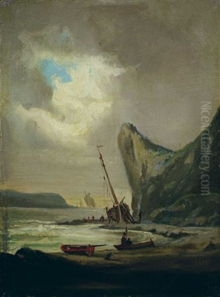 Bretonische Bucht Oil Painting by Jules Achille Noel