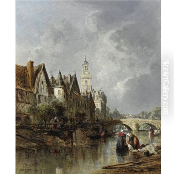 The Washerwomen Oil Painting by Jules Achille Noel