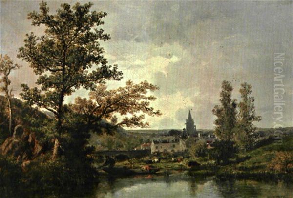 Paysage Oil Painting by Jules Achille Noel