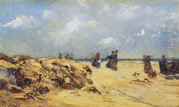 Sur La Plage Oil Painting by Jules Achille Noel