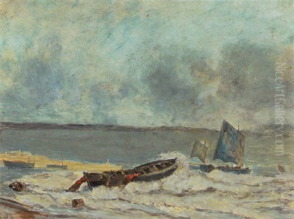 Marine, Robad Skubbes Ud Oil Painting by Jules Achille Noel