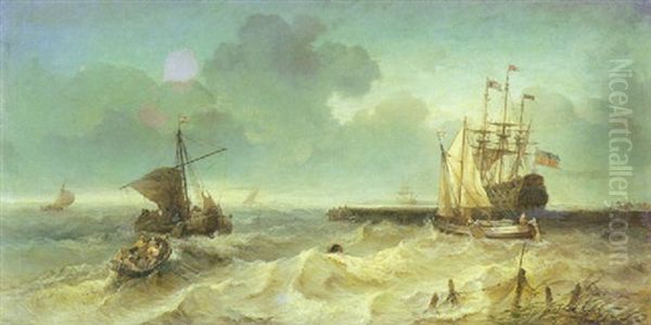 Marine Hollandaise Oil Painting by Jules Achille Noel