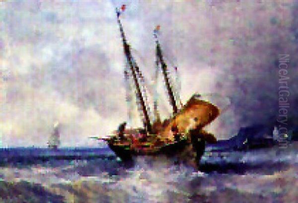 Marine Oil Painting by Jules Achille Noel