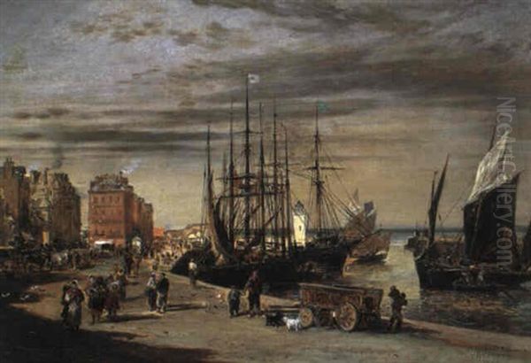 Treport Oil Painting by Jules Achille Noel