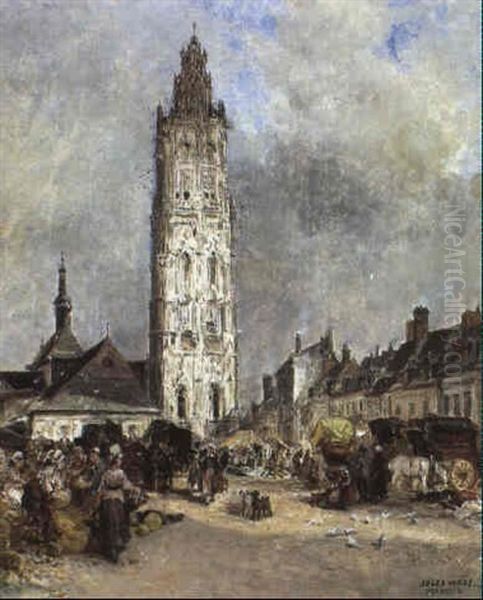 Marche A Verneuil Oil Painting by Jules Achille Noel