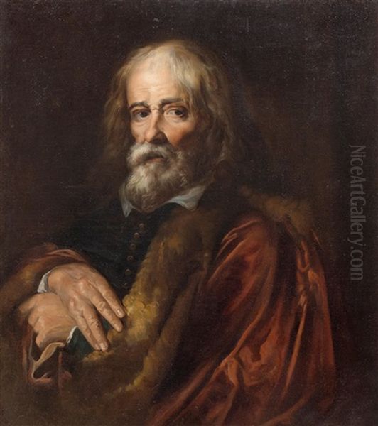 Portrait Of A Bearded Man Oil Painting by Giuseppe Nogari