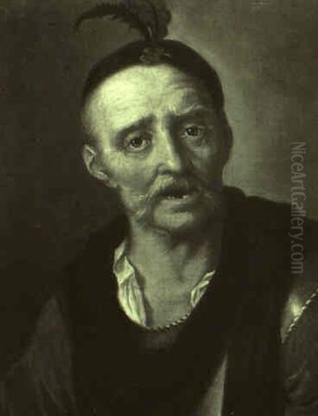 Portrait D'homme Moustachu Oil Painting by Giuseppe Nogari