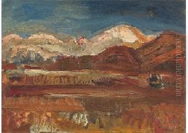 Mt. Ibuki Sunset Oil Painting by Kenzo Noguchi