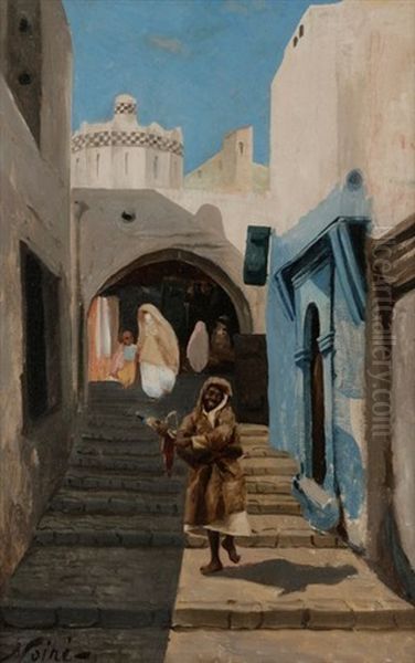 Rue Animee En Algerie Oil Painting by Maxime Noire