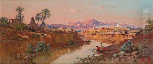 L'oued M'sila (bou Saada) Oil Painting by Maxime Noire