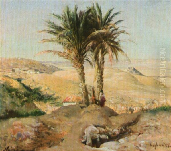 Palmiers A Boghari Oil Painting by Maxime Noire