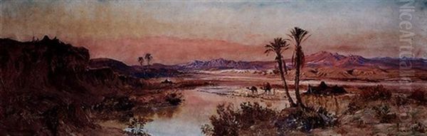 Campement Au Bord De L'oued Oil Painting by Maxime Noire