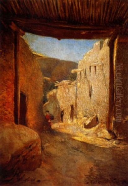 Rue Animee D'algerie Oil Painting by Maxime Noire