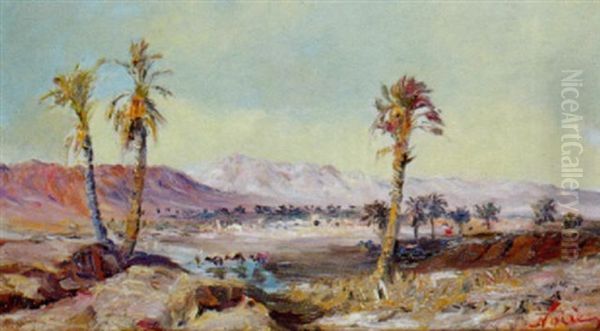 El-abiod, Biskra Oil Painting by Maxime Noire