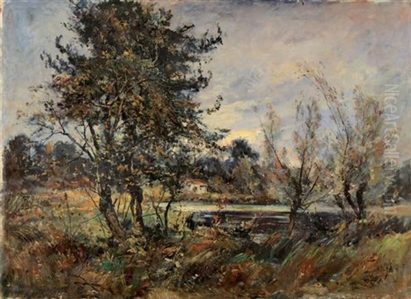 Automne Au Bord De L'eau Oil Painting by Emile Noirot