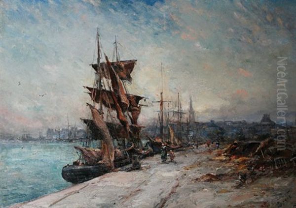 Cote Des Mers (harbor Side) Oil Painting by Emile Noirot