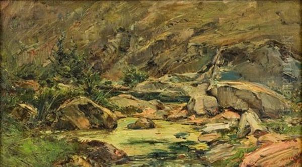 Un Grenouillot Au Perron Oil Painting by Emile Noirot