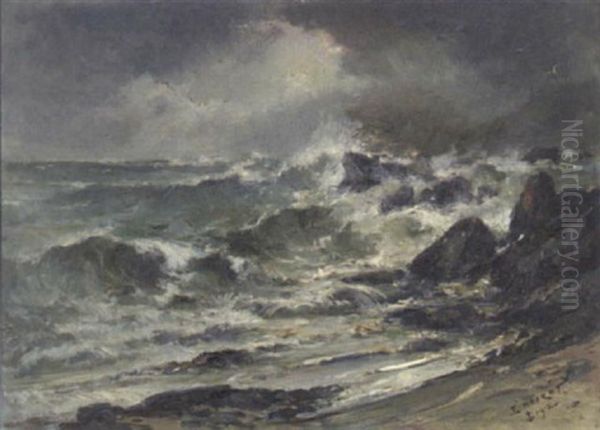 Perdu En Mer Oil Painting by Emile Noirot