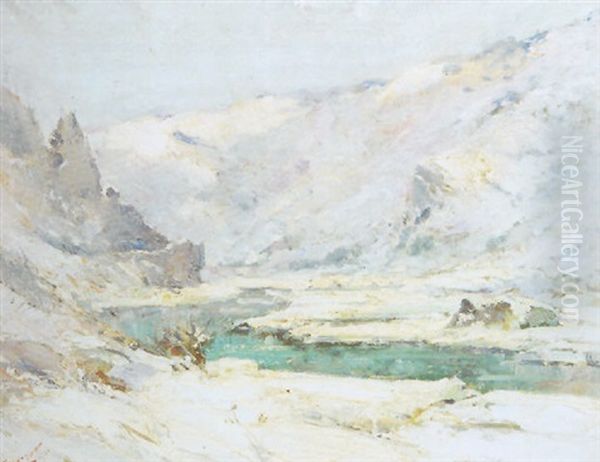 Paysage De Neige Oil Painting by Emile Noirot