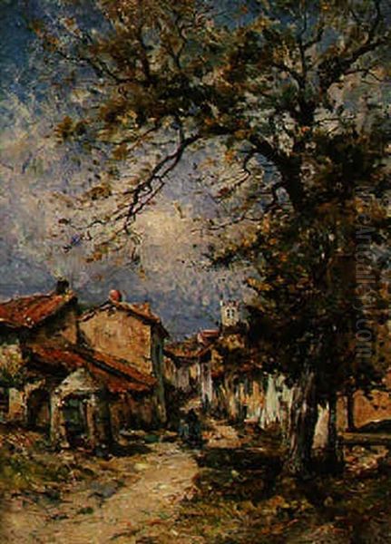 L'entree Du Village Oil Painting by Emile Noirot