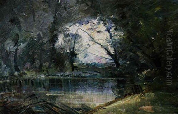 Etang Dans La Foret Oil Painting by Emile Noirot