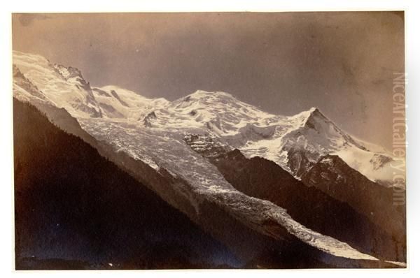 Le Mont-blanc Et Glacier Des Bossons Oil Painting by Louis-Auguste Bisson