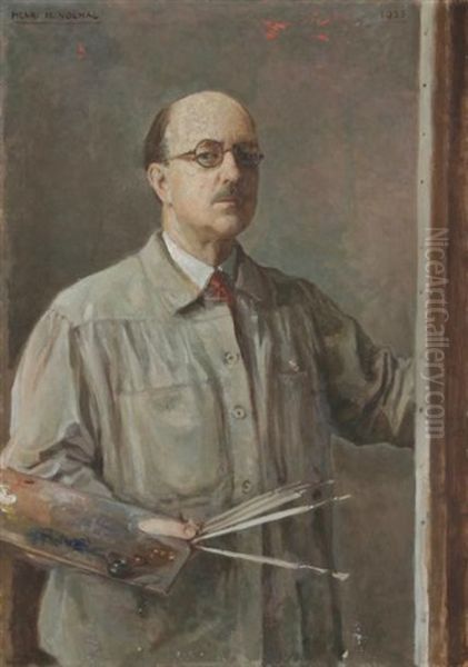 Autoportrait Au Chevalet Oil Painting by Henri Girault De Nolhac