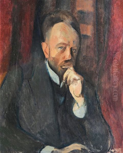 Portrait Of Nathanael Junger Oil Painting by Franz Noelken