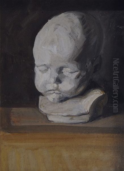 Still Life With White Child's Bust Oil Painting by Franz Noelken