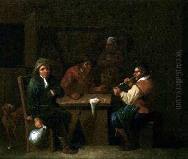 Scene De Taverne Oil Painting by Jean Baptiste Nollekens