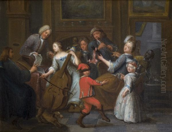 Le Concert Familial Oil Painting by Joseph Frans Nollekens