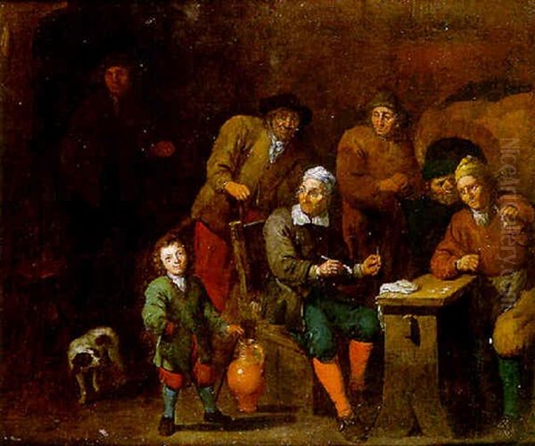 Les Fumeurs De Pipe Dans Un Estaminet Oil Painting by Joseph Frans Nollekens