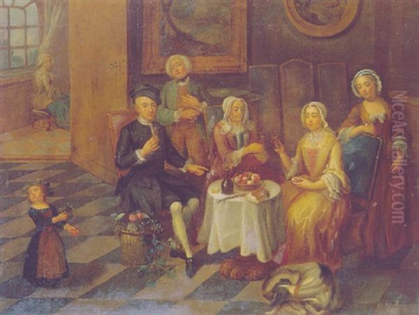 La Collation Oil Painting by Joseph Frans Nollekens