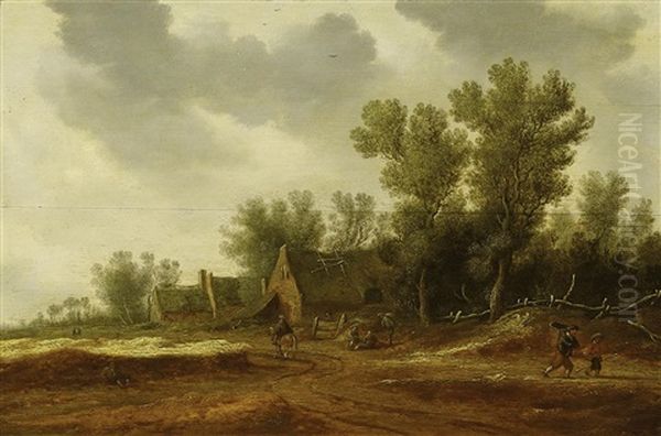 Dorflandschaft Mit Figurenstaffage Oil Painting by Pieter Nolpe