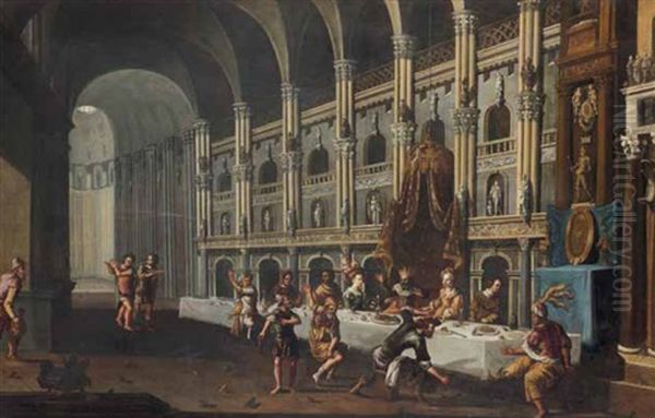 Il Banchetto Del Faraone Oil Painting by Francois de Nome