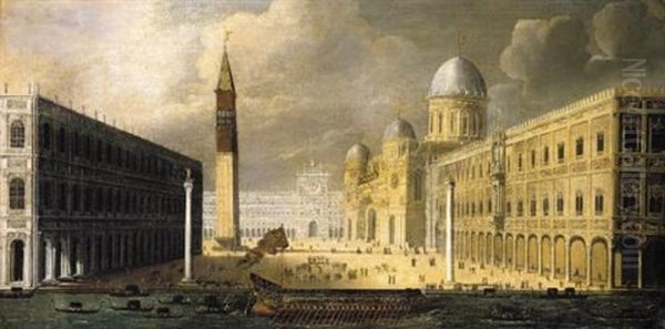 Venice, A View Of The Molo And The Piazzetta From The Bacino Di San Marco Oil Painting by Francois de Nome