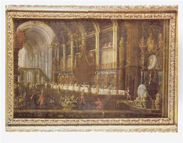 Le Festin De Balthazar Dans Un Palais Romain Oil Painting by Francois de Nome