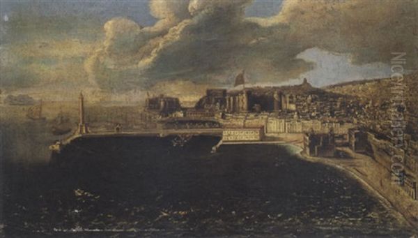 Veduta Del Porto Di Napoli Oil Painting by Francois de Nome