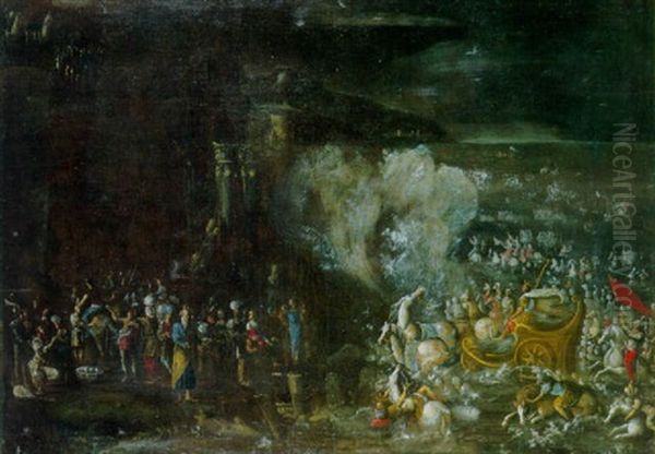 The Destruction Of The Egyptian Army In The Red Sea Oil Painting by Francois de Nome