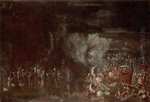 The Destruction Of The Egyptian Army In The Red Sea Oil Painting by Francois de Nome