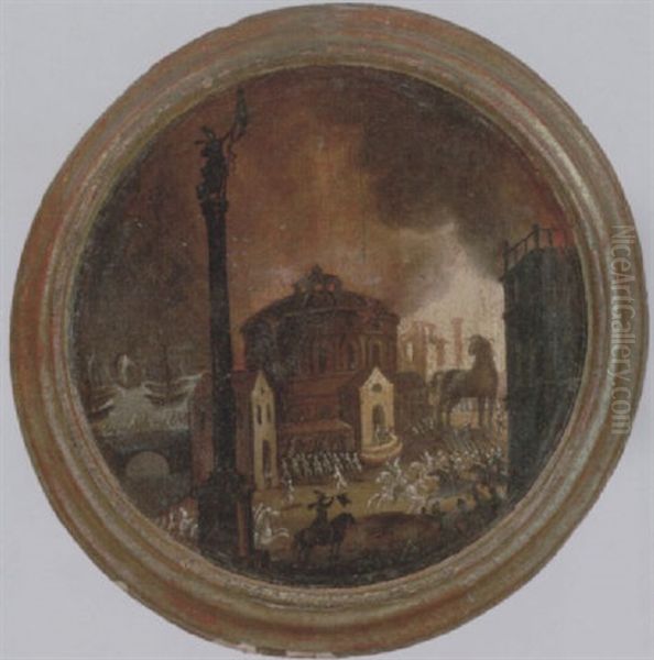 The Destruction Of Troy Oil Painting by Francois de Nome