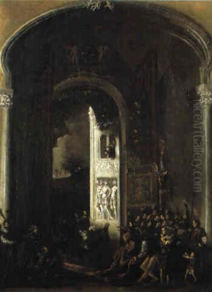 L'entrata Di Cristo In Gerusalemme Oil Painting by Francois de Nome