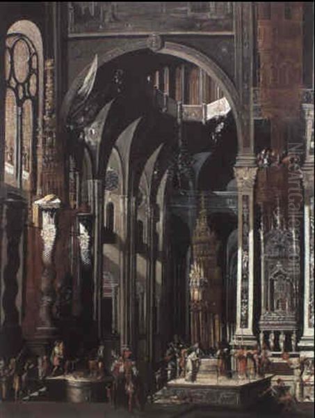 Interieur D'eglise Avec La Circonsision Oil Painting by Francois de Nome